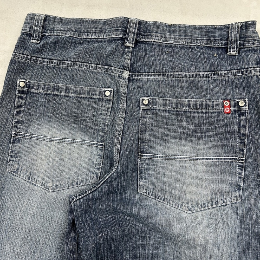 Southpole Denim Jeans Mens 34 Blue Faded Loose Fit Wide Leg Y2K Streetwear